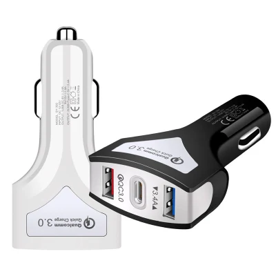 고품질 QC3.0 충전기 Pd 차량용 충전기 빠른 자동차 스마트 폰용 이중 USB 충전