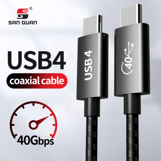 새로운 3m 10FT USB4 Gen3 동축 케이블 100W Pd 충전 Thunderbolt 4 40gbps Usbc for Thunderbolt4 Tbt3 ISO9001 인증 공장